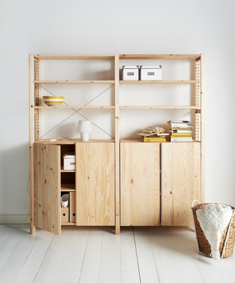 Postavte si domček pre bábiky sami -ikea-Ivar-skrinka-systém-drevo