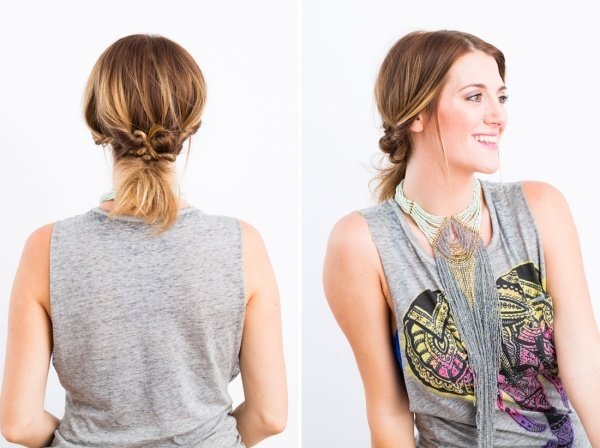 Môžete si vytvoriť svoj vlastný letný účes dva obrázky-účes-updo-ženy-nápad