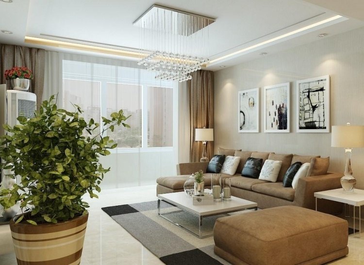 deko-nápady-izbové rastliny-moderná-obývačka