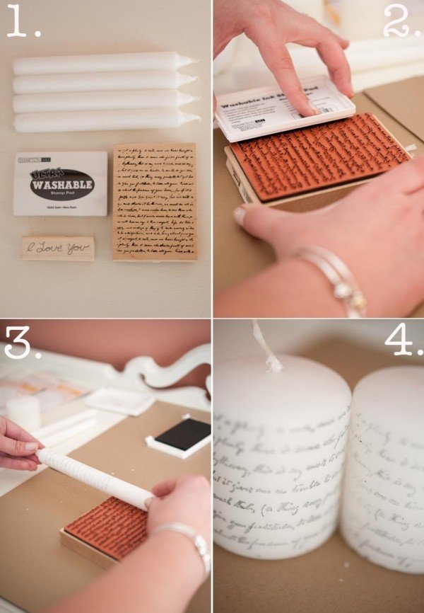 Návod na vlastnoručne vyrobené svadobné sviečky Pokyny-držiak sviečky-urob si sám-nápad