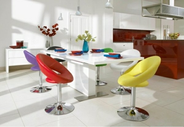 Pop Art Jedáleň Barová stolička Signálne farby