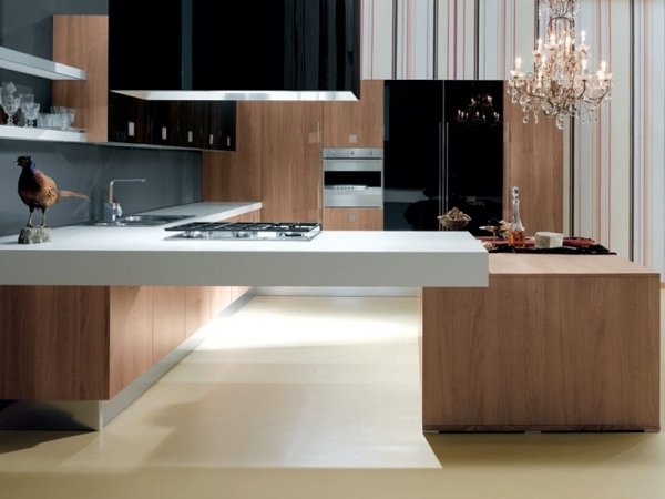 Kuchyňa zo skutočného dreva-čierne akcenty-nápady na zariadenie Kuchynský dizajn zo skutočného dreva-čierne akcenty-nápady na dizajn interiéru