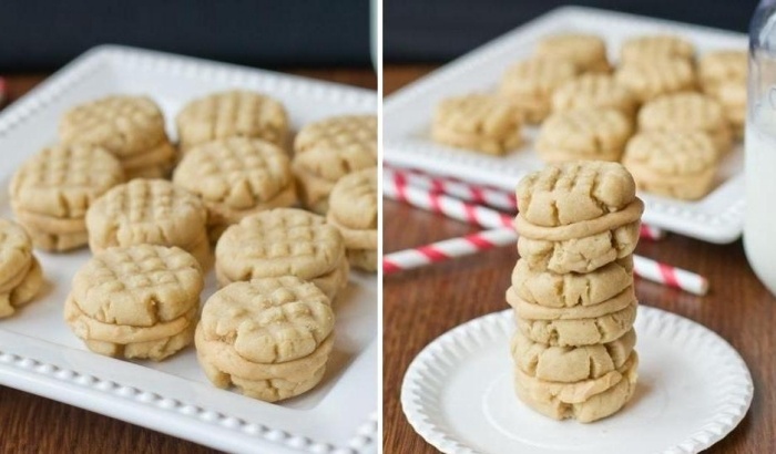 Sendvič-sušienky-arašidové maslo-vianočné recepty-lahodné-dezerty