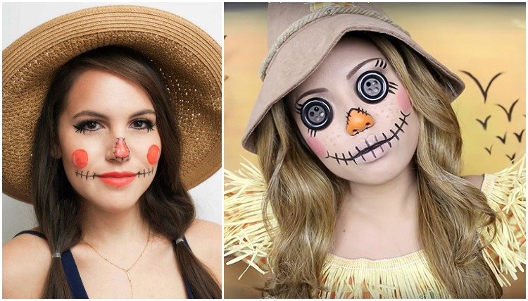 tipy na líčenie-halloween-make-up-strašidlo-roztomilé-strašidelné