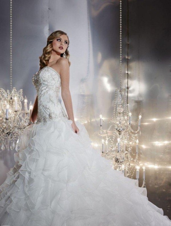 plesové svadobné šaty s dlhým chvostom