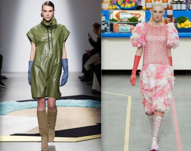 dlhé rukavice zimná móda 2015 trendy móla Trendy zimnej módy 2015 na prehliadkových mólach Acne Chanel