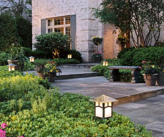 nápady na prvky záhradného dizajnu osvetlenie záhrady