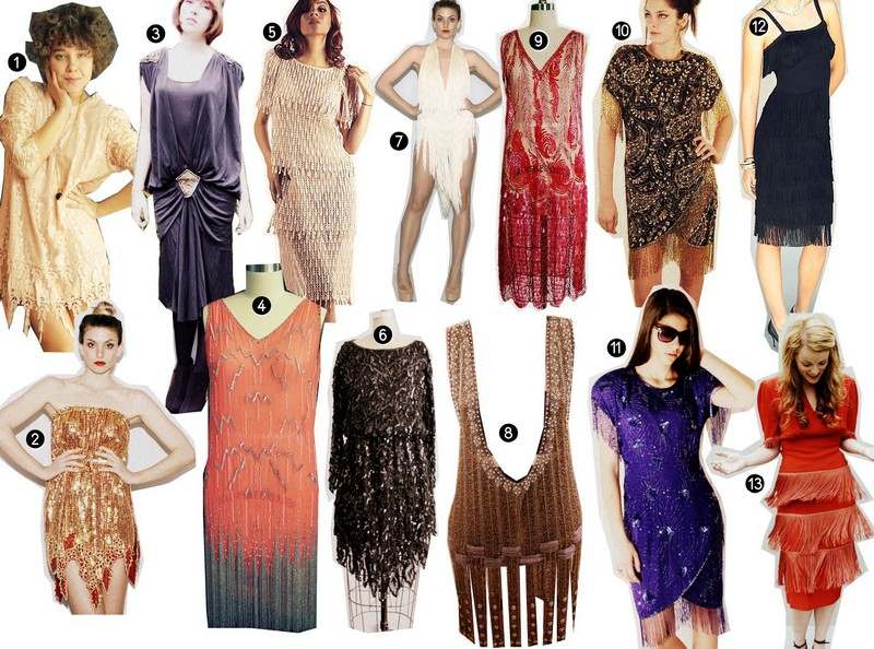 Večerné oblečenie v štýle 20. rokov 20-tka-móda-minišaty-strapce-dole-charlestonové šaty