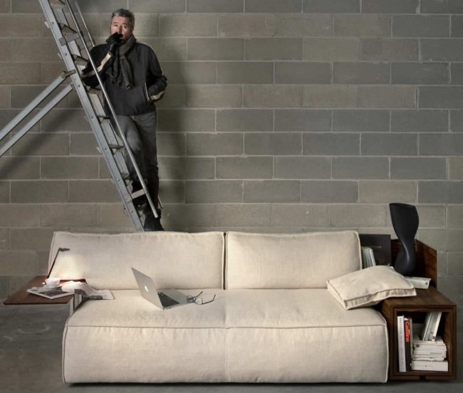 moderný pohovka drevený rám bočný stôl philippe starck