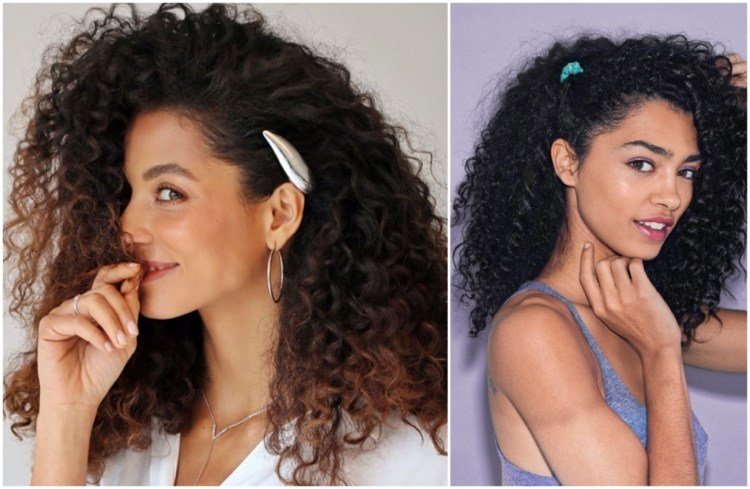 účes kučery a ofiny - sponka do vlasov s bočnou špičkou