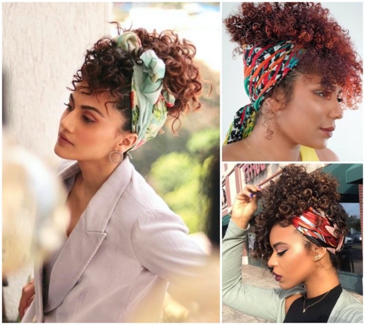 kučery a účes poníka s farebnou handričkou