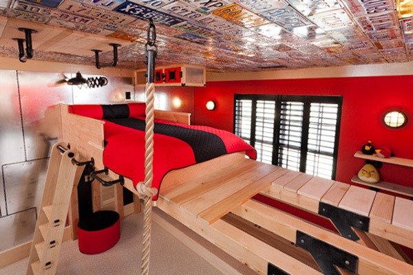 neobvyklé nápady škôlky chlapec strop auto číslo schody