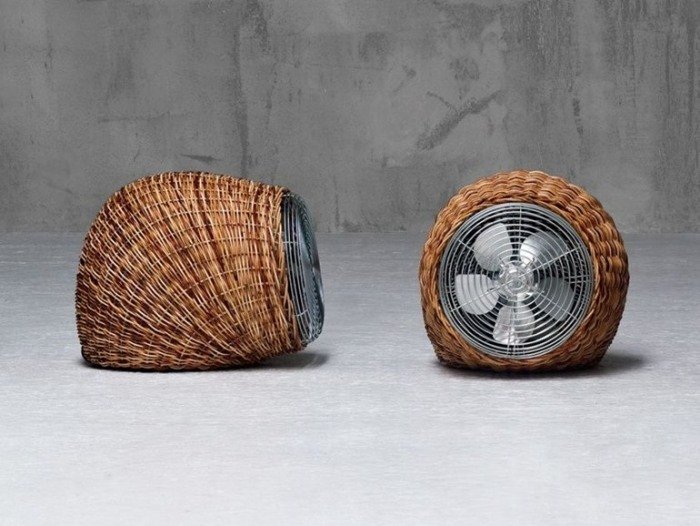 moderný stolový ventilátor vyrobený z ratanu Pulut WIND S od Gervasoni Pulut-ratanový stolný ventilátor s dizajnom WIND-S-Gervasoni-domáca dekorácia-moderný