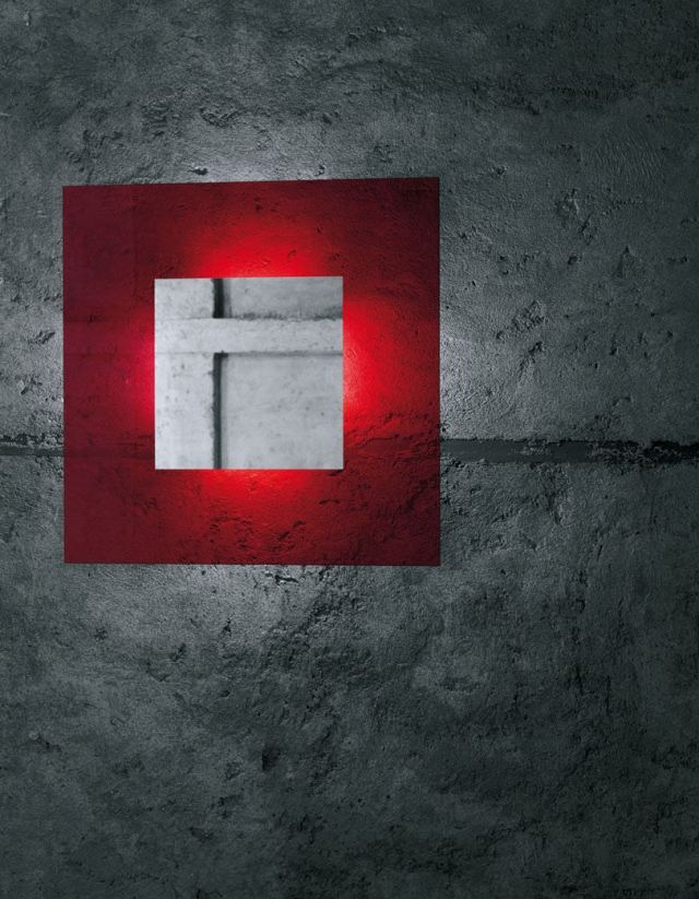 nástenné zrkadlové osvetlenie červený rám DÚHA Nanda Vigo nástenné zrkadlo dizajn osvetlenie červený rám DÚHA Nanda Vigo