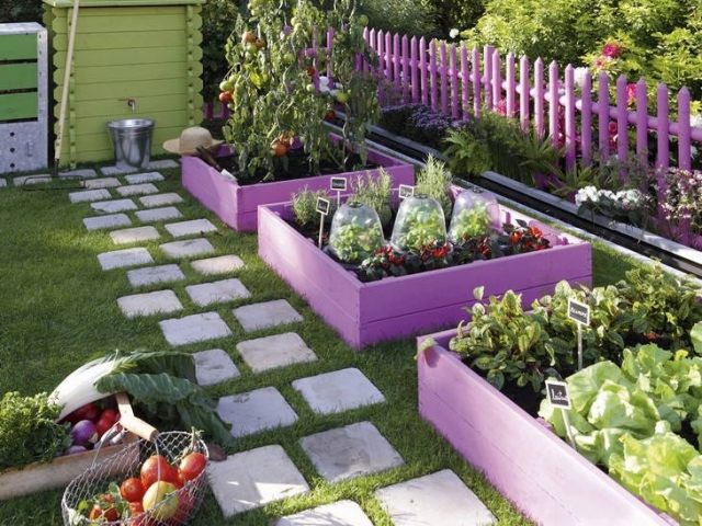 dekoratívna zeleninová záhrada potager šalát z dreva vyvýšená posteľ dekoratívne zeleninové záhrady nášľapné kamene potager šalát z dreva vyvýšená posteľ