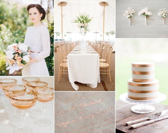 svadobná dekorácia-meď-biela-kombinácia