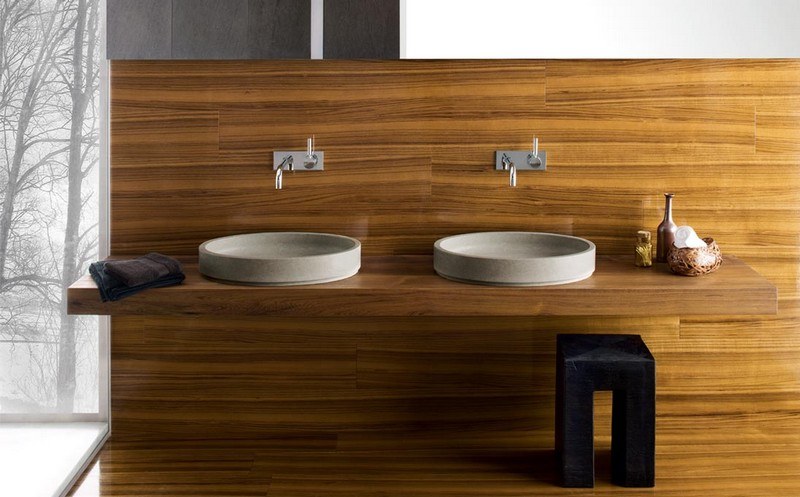 Drevená skrinka pod umývadlo s montážou na stenu Umývadlo-dizajn-drevo-moderné-nástenné