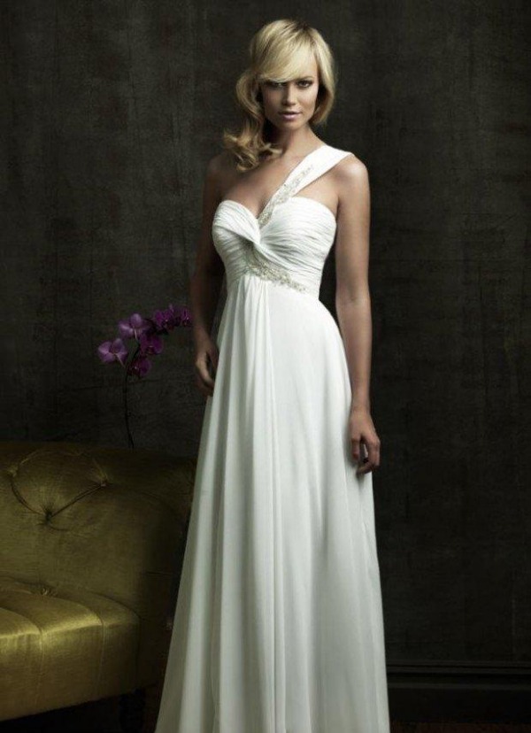 elegantné-šaty na jedno rameno-nevesta-výstrih