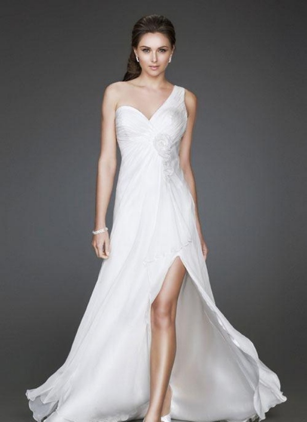 23-Elegantné šaty s jedným výstrihom na krk a nápadom