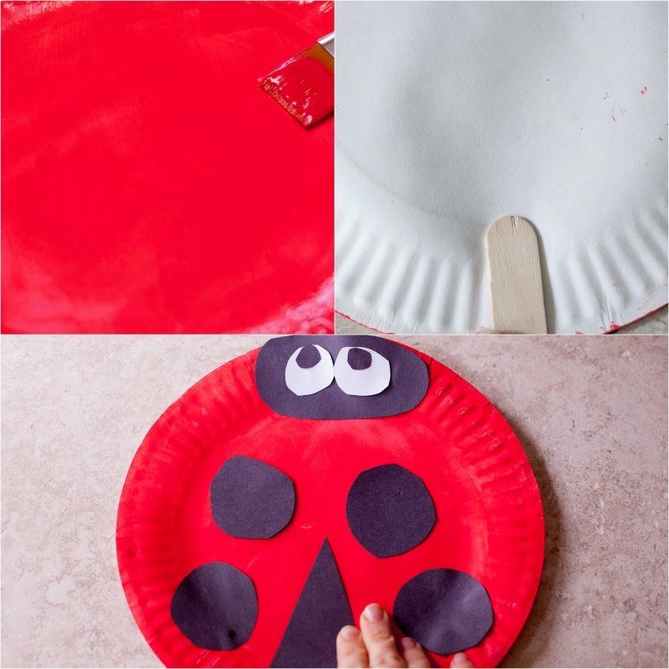 Remeselné nápady na letné deti-papier-tanier-vejár-lienka