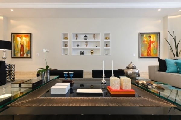 eklektické zariadenie dekorácie obývačky obývacia izba s eklektickým dekorom