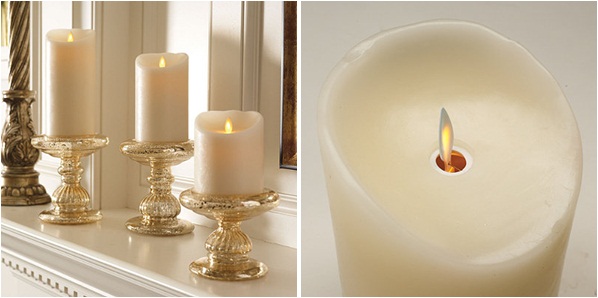 Nápady na dekoráciu LED vianočné sviečky