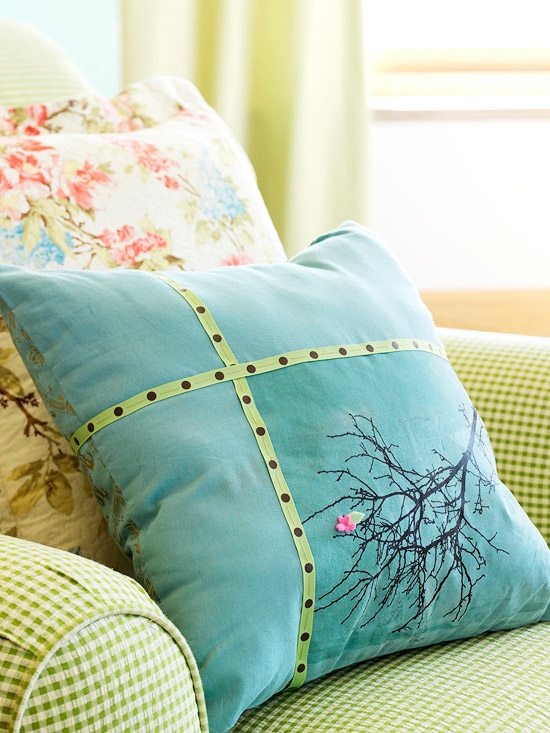 farebné nápady na stromový motív pre dekoratívne vankúše na sedenie