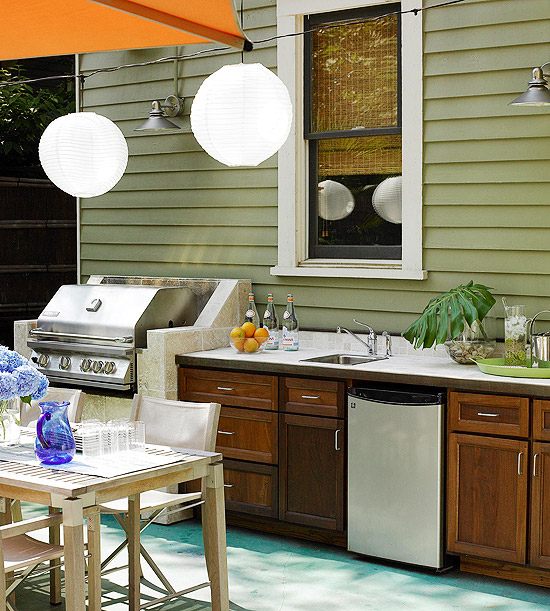 dizajnová plocha na terase otvorená kuchyňa moderný dizajn