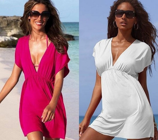 Dva nápady na pláž - krátke šaty dvojdielne šaty-dvojfarebné-letné-móda
