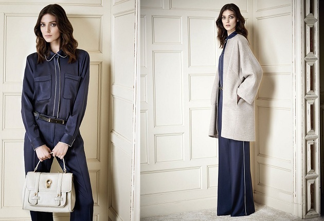 Modrý jesenný kombinézový krémový kabát Kombinéza modrý krémový kabát rovného strihu