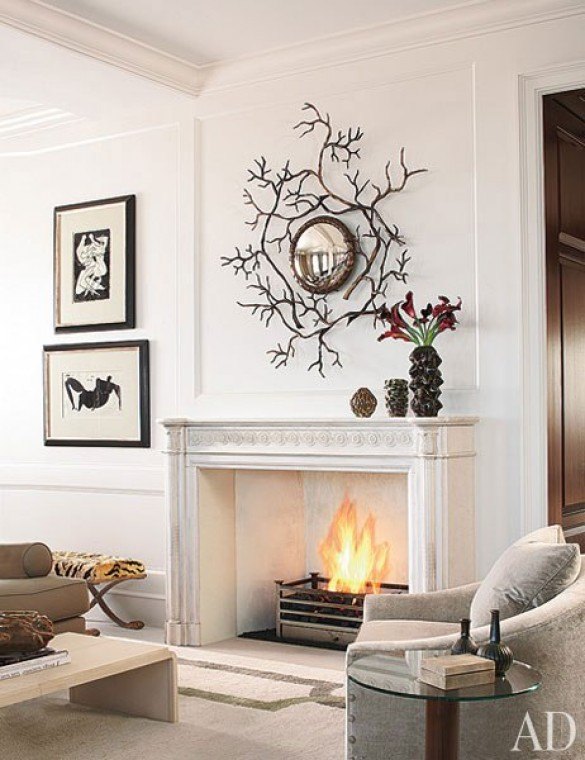 nástenné zrkadlo vyčnievajúce vetvy zapletať van der straeten