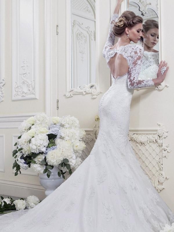 svadobné šaty-chrbát-čipka-elegantná-nevesta