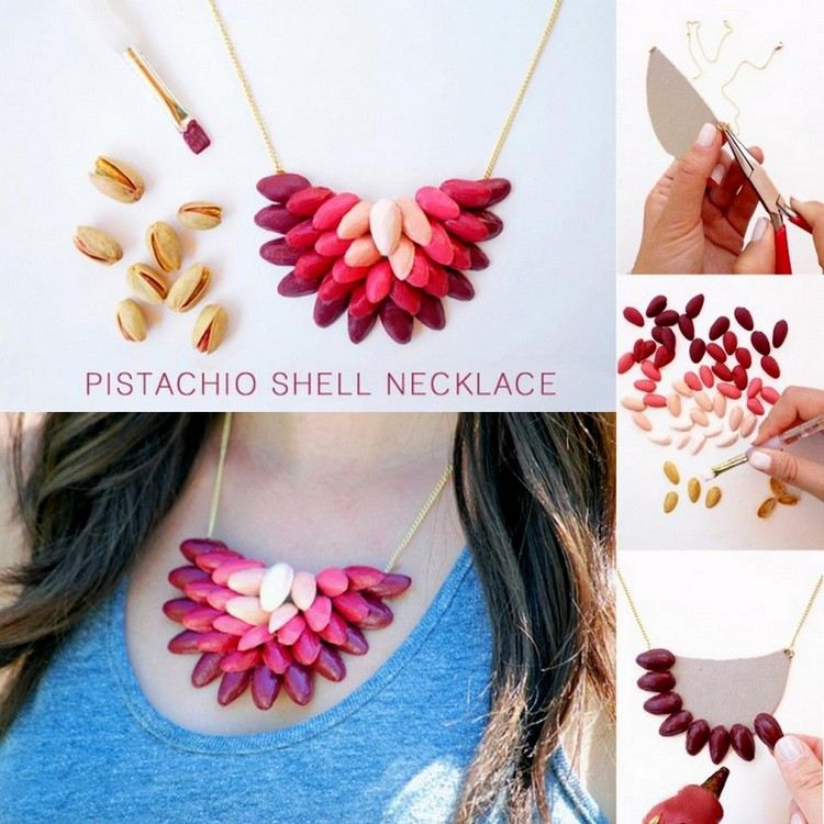 Vyrobte si náhrdelník z maľovaných pistáciových škrupín Návody na darček pre domácich majstrov na vianočné náhrdelníky-maľované-pistáciové mušle-návod