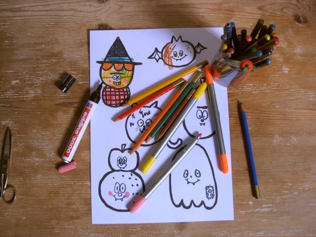 halloween obrázky na vyfarbovanie aktivít pre deti, párty halloween obrázky-deti-aktivity-nápady-večierok