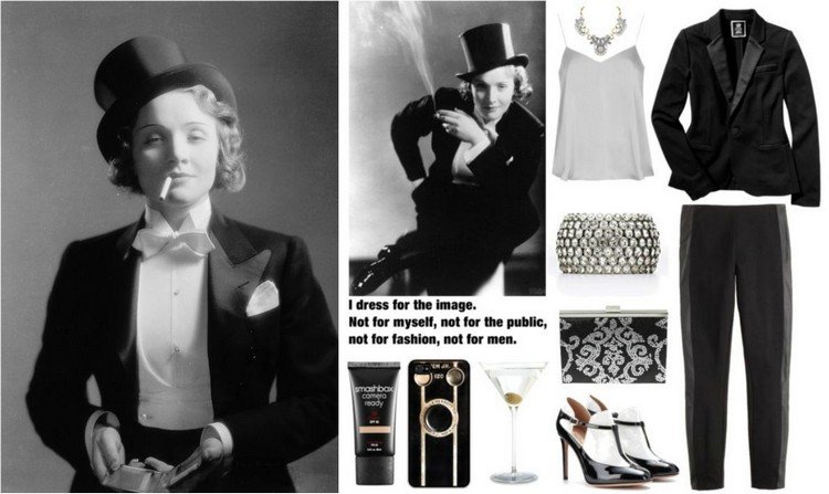 party-kostým-ženy-retro-kostým Marlene dietrich s hollywoodskou tematikou