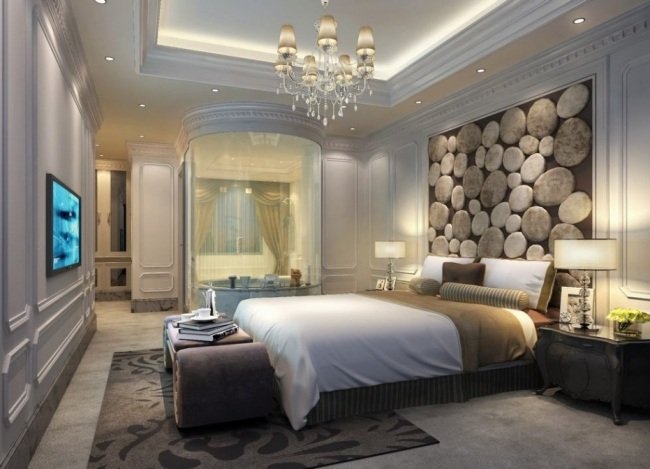 nápady na spálne dizajn steny obložený stena kamenný vzhľad atraktívny dizajn steny obložený stenový kamenný vzhľad