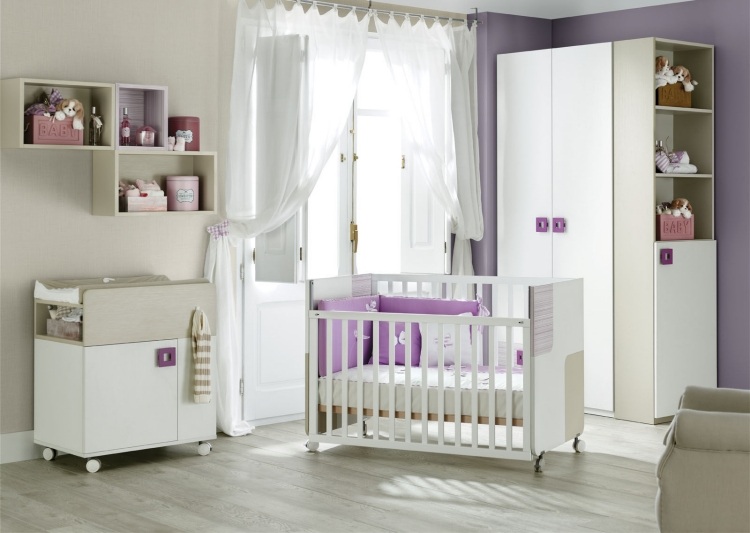 Sada nábytku do detskej izby pre dievčatá vo fialovej a bielej farbe nábytok do detskej izby-komplet-dievča-purpurovo-biela-drevo-ROS-MINI-11-PUZZLE