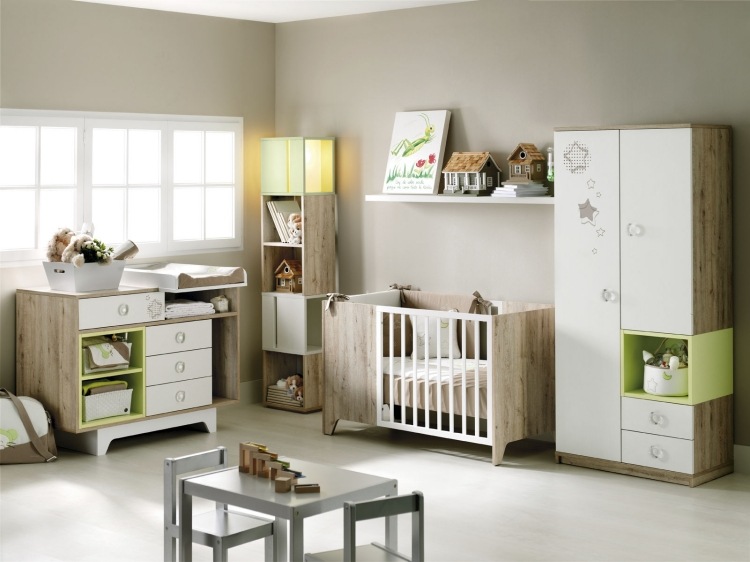 krásny nábytok do detskej izby v dreve, bielej a zelenej farbe nábytok do detskej izby-komplet-drevo-biela-zelená-akcenty-ROS-MINI-2-TIC