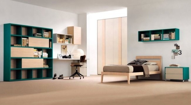 šikovný drevený nábytok chlapčenská škôlka zelená