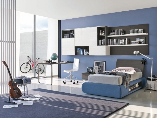 Tomasella Compas moderný nábytok do detskej izby modro sivý