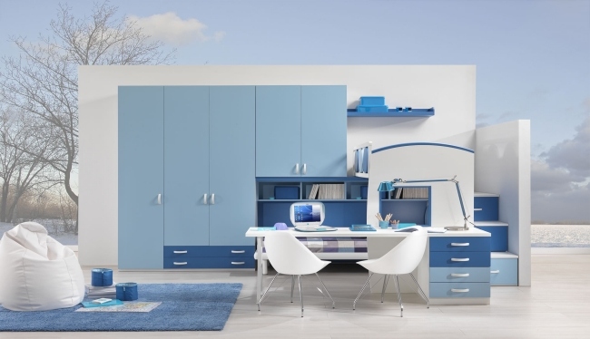 GIESSEGI modro -biele nápady do detskej izby pre chlapcov dva