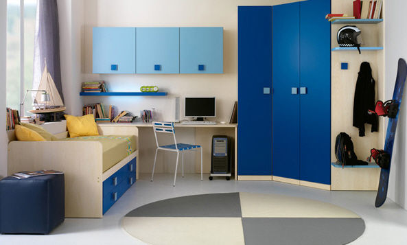 nápady chlapec detská izba pensarecasa nábytok drevo