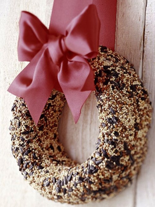 bagel pečivo kreatívne zdobenie vencov na dvere