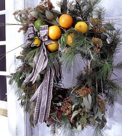 čerstvé ovocie kreatívne nápady dekorácie dverné vence na jeseň