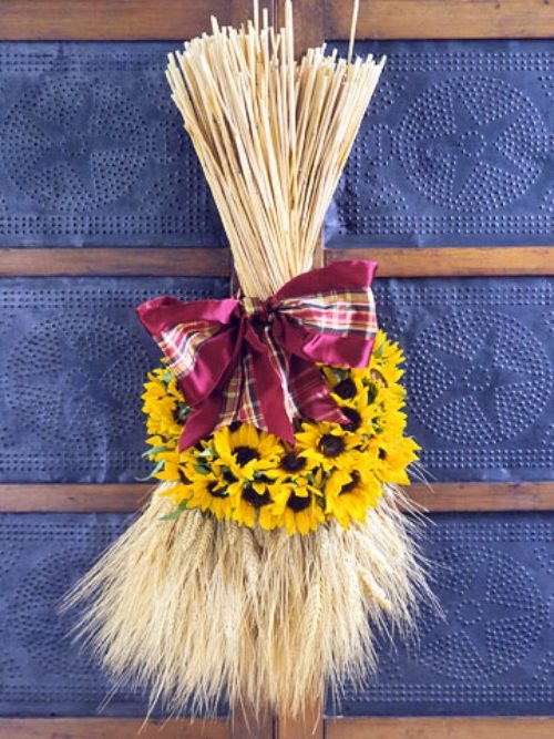 pšeničné kvety nápady na kreatívnu výzdobu dverných vencov na jeseň