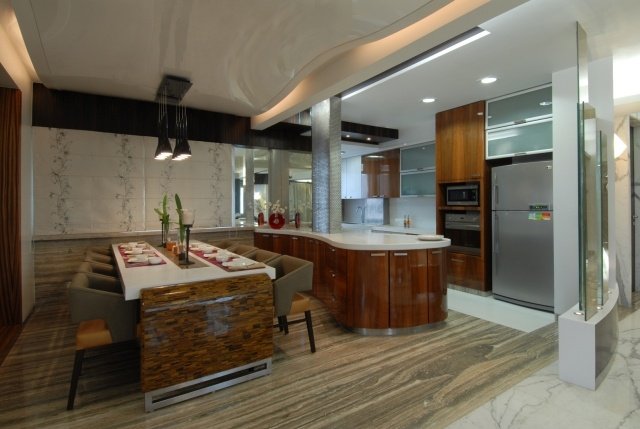 jedálenský kút a kuchyňa luxusný dizajnový drevený mramor jedáleň-kuchyňa-luxusný-dizajn-drevo-mramor