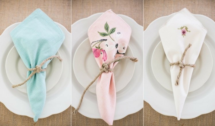 svadobné dekorácie nápady vyrobiť si vlastný obrúsok vinobranie vyšívacie lanko obrúskový prsteň