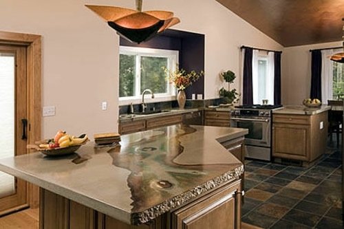 Kuchynská linka z betónu-moderný dizajn