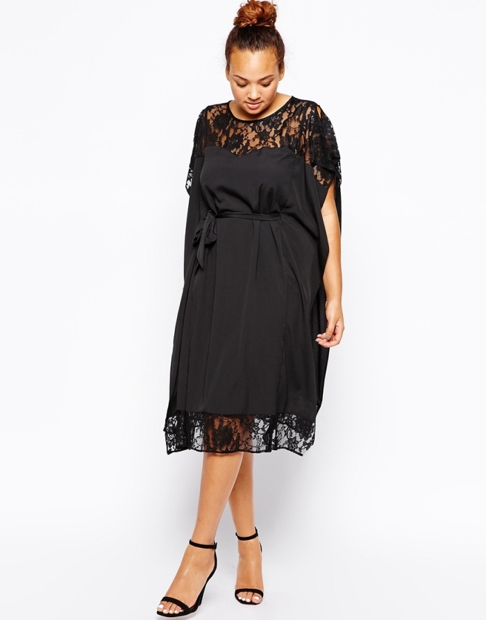 Šaty Asos veľkosť xxl - kimono šaty po kolená vesta asos-dress-xxl-black-kimono-dress-krajka