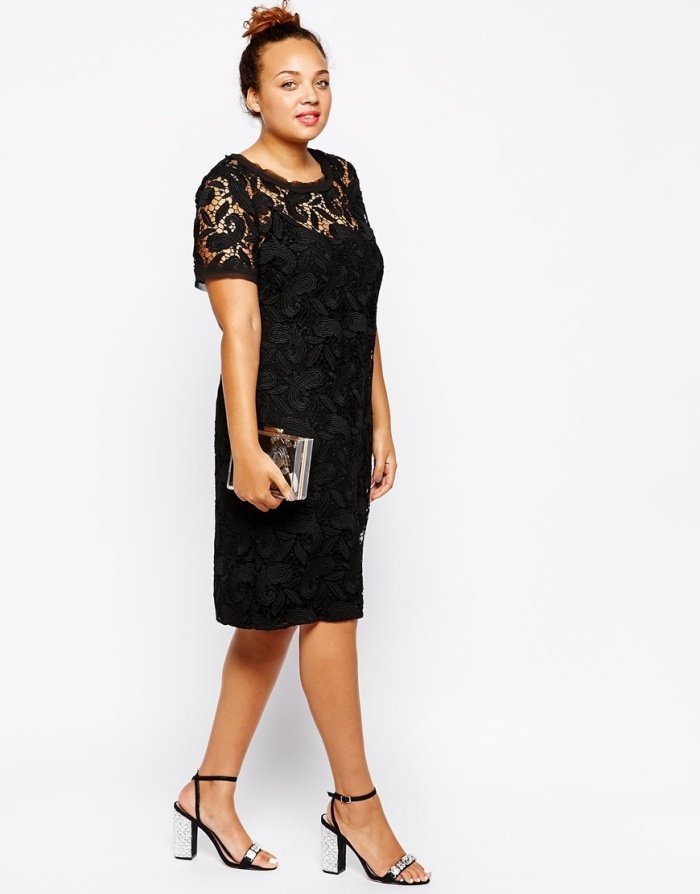 asos šaty xxl šaty na striedanie čierna čipka